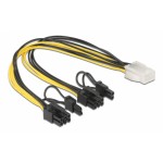 DELOCK καλώδιο PCIe 6pin σε 2x 8pin 83433, 30cm Εσωτερικά PC