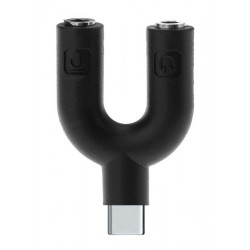 POWERTECH αντάπτορας USB Type-C σε 2x 3.5mm CAB-J052, μαύρος USB-C (Type-C)