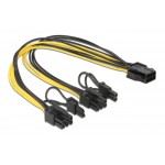 POWERTECH καλώδιο PCIe 6pin σε 2x 8pin CAB-W044, 30cm Εσωτερικά PC