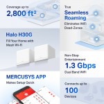 MERCUSYS Mesh Wi-Fi System Halo H30G, 1.3Gbps Dual Band, 2τμχ, Ver. 1.0 Access Points