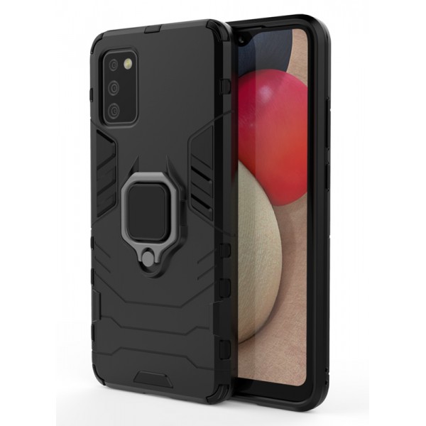POWERTECH Θήκη Ring Armor MOB-1673 για Samsung A02s, μαύρη Θήκες