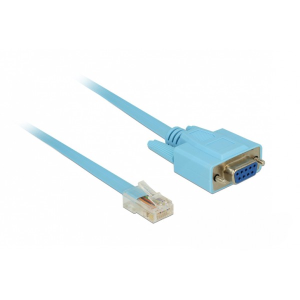 DELOCK Καλώδιο Serial RS-232 DB9 female σε RJ45 male, 1m, μπλε Δίκτυο