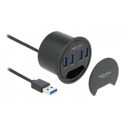 DELOCK USB hub 64153, 4x USB 3.2 Gen 1, 5Gbps, 60mm, μαύρο USB Hubs - Card Readers