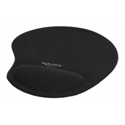 DELOCK mousepad 12040 με gel στήριγμα καρπού, 230 x 202mm, μαύρο Mouse Pad
