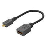 GOOBAY καλώδιο HDMI micro σε HDMI 58683, 4K, 0.15m, μαύρο Εικόνα