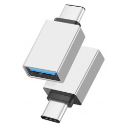 POWERTECH αντάπτορας USB-C αρσενικό σε USB 3.0 θηλυκό PTH-062, ασημί USB-C (Type-C)