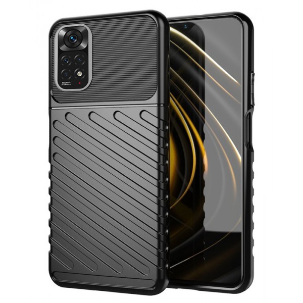 POWERTECH Θήκη Thunder MOB-1737 για Xiaomi Note 11 5G/M4 Pro 5G, μαύρη Θήκες