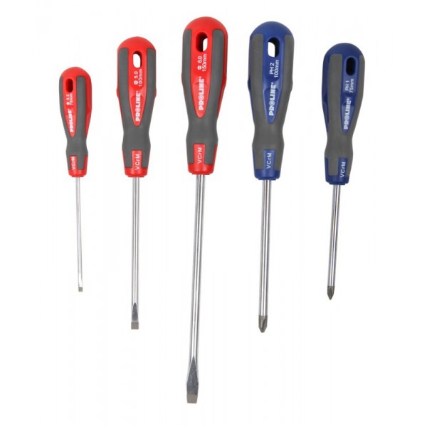 PROLINE σετ κατσαβίδια 10208, 3x ίσια & 2x σταυρωτά, μαγνητικά, 5τμχ Κατσαβίδια