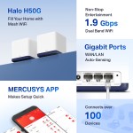 MERCUSYS Mesh Wi-Fi System Halo H50G, 1.9Gbps Dual Band, 3τμχ, Ver. 1.0 Access Points