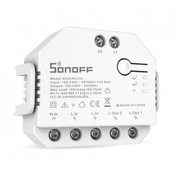 SONOFF smart διακόπτης DUALR3 Lite, 2-Gang, Wi-Fi, 15A, λευκός Ηλεκτρολογικός εξοπλισμός