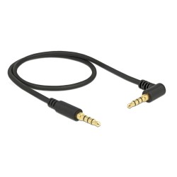 DELOCK καλώδιο Jack stereo σε Jack stereo 4pin 3.5mm, 90°, μαύρο, 0.5m Ήχος