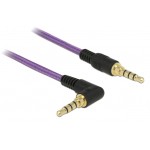 DELOCK καλώδιο Jack stereo σε Jack stereo 4pin 3.5mm, 90°, μωβ, 1m Ήχος