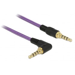 DELOCK καλώδιο Jack stereo σε Jack stereo 4pin 3.5mm, 90°, μωβ, 1m Ήχος