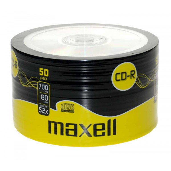 MAXELL CD-R 700ΜΒ/80min, 52x speed, spindle pack 50τμχ Οπτικά Μέσα (CD/DVD κ.α)