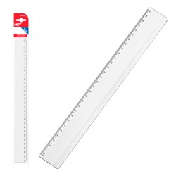 MP πλαστικός χάρακας PL023, 30cm, διάφανος Γραφική Ύλη