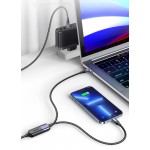 USAMS καλώδιο USB-C σε 2x USB-C US-SJ551, PD 100W, 1.2m, μαύρο USB-C (Type-C)