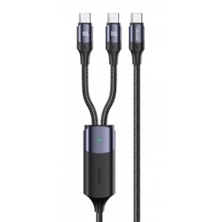 USAMS καλώδιο USB-C σε 2x USB-C US-SJ551, PD 100W, 1.2m, μαύρο USB-C (Type-C)