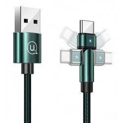 USAMS καλώδιο USB-C σε USB SJ477, περιστρεφόμενο βύσμα, 2A, 1m, πράσινο USB-C (Type-C)