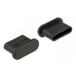 DELOCK κάλυμμα προστασίας για θύρα USB-C 64014, μαύρο, 10τμχ Τακτοποίηση Καλωδίων