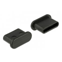 DELOCK κάλυμμα προστασίας για θύρα USB-C 64014, μαύρο, 10τμχ Τακτοποίηση Καλωδίων