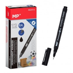 MP ανεξίτηλος μαρκαδόρος PE411-S για CD-DVD, 0.4mm, μαύρος, 12τμχ Γραφική Ύλη