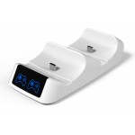 ROAR βάση φόρτισης gamepad RR-0019 για 2x PS5 DualSense, λευκή Gamepad