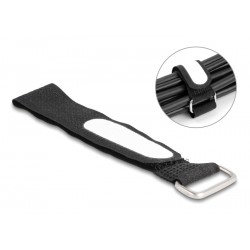 DELOCK ιμάντες τύπου Velcro 19606, 20.3 x 2cm, μαύρος, 5τμχ Τακτοποίηση Καλωδίων