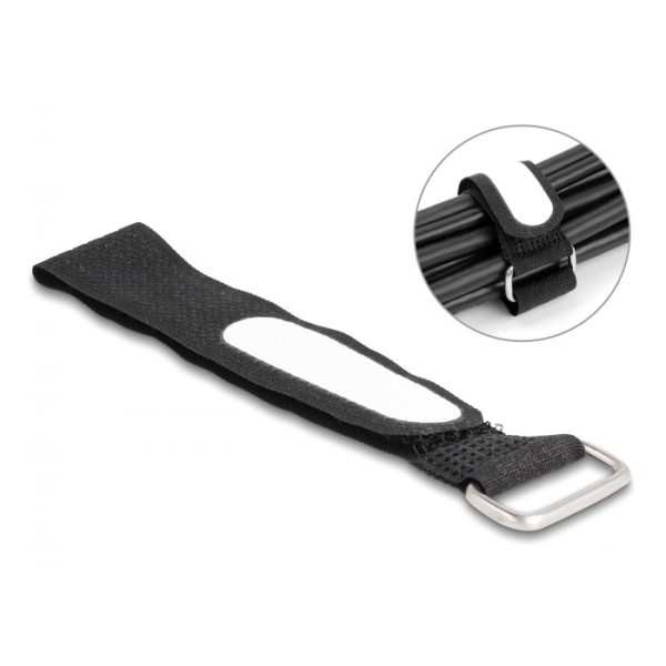 DELOCK ιμάντες τύπου Velcro 19606, 20.3 x 2cm, μαύρος, 5τμχ Τακτοποίηση Καλωδίων