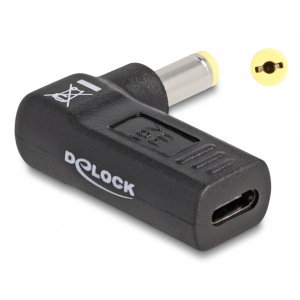 DELOCK αντάπτορας τροφοδοσίας 60009 USB-C σε Acer 5.5x1.7mm, 90°, μαύρος Φορτιστές Laptop