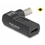 DELOCK αντάπτορας τροφοδοσίας 60011, USB-C σε 5.5x2.5mm, 90°, μαύρος Φορτιστές Laptop