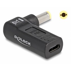DELOCK αντάπτορας τροφοδοσίας 60011, USB-C σε 5.5x2.5mm, 90°, μαύρος Φορτιστές Laptop