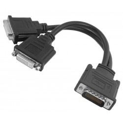 POWERTECH αντάπτορας DMS-59 σε 2x DVI CAB-DMS59DVI, 0.25m, μαύρος Εικόνα