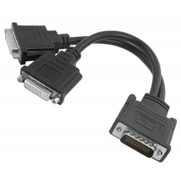 POWERTECH αντάπτορας DMS-59 σε 2x DVI CAB-DMS59DVI, 0.25m, μαύρος Εικόνα