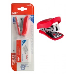 MP mini συρραπτικό με ανταλλακτικά PA636, 24/6-26/6, 10 φύλλα, κόκκινο Γραφική Ύλη