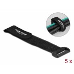 DELOCK ιμάντες τύπου velcro 19531, 190 x 25mm, μαύρος, 5τμχ Τακτοποίηση Καλωδίων