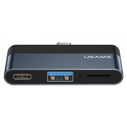 USAMS USB-C hub US-SJ491, USB/USB-C PD/micro SD θύρες, 5Gbps, γκρι USB Hubs - Card Readers