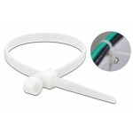 DELOCK Δεματικά καλωδίων 18944 με οπή στερέωσης, 160x4.8mm, λευκά, 10τμχ Τακτοποίηση Καλωδίων