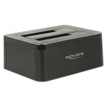 DELOCK docking station 62661, clone function, 2x HDD/SSD, 6Gb/s, μαύρο Θήκες & Trays Σκληρών Δίσκων