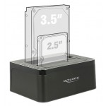 DELOCK docking station 62661, clone function, 2x HDD/SSD, 6Gb/s, μαύρο Θήκες & Trays Σκληρών Δίσκων