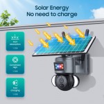 SECTEC smart ηλιακή κάμερα ST-S528M-4G-3MASR με προβολείς, 3MP, 4G, PTZ Smart Κάμερες