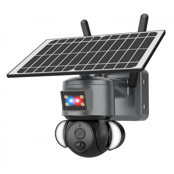 SECTEC smart ηλιακή κάμερα ST-S528M-4G-3MASR με προβολείς, 3MP, 4G, PTZ Smart Κάμερες