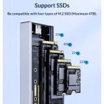 ORICO θήκη για Μ.2 SSD CM2C3-GY-BP, 6Gbps, έως 4TB, γκρι Θήκες & Trays Σκληρών Δίσκων