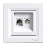 SCHNEIDER ELECTRIC επιτοίχια πρίζα δικτύου RJ45 & RJ12 Asfora EPH4900121 Ηλεκτρολογικός εξοπλισμός