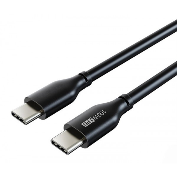 CABLETIME καλώδιο USB-C CT-CM100, 100W PD, E-MARK, 2m, μαύρο USB-C (Type-C)