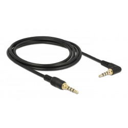 DELOCK καλώδιο 3.5mm 85613, γωνιακό, 24AWG, gold plated, 2m, μαύρο Ήχος