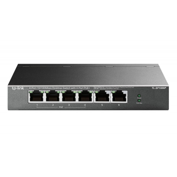 TP-LINK desktop switch TL-SF1006P, 6-Port 10/100Mbps, 4x PoE+, Ver. 1.0 Switches