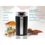 BRUNO μύλος άλεσης καφέ BRN-0094, 200W, inox-μαύρο Μικροσυσκευές Κουζίνας