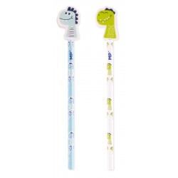 MP ξύλινο μολύβι δεινόσαυροι PE336-01 με γόμα, HB, 2 σχέδια, 1τμχ Γραφική Ύλη