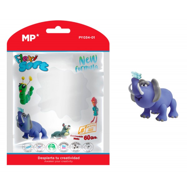 MP πλαστελίνη PY034-01, χωρίς γλουτένη, 60γρ, λευκή Γραφική Ύλη