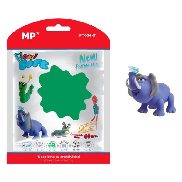 MP πλαστελίνη PY034-21, χωρίς γλουτένη, 60γρ, πράσινη Γραφική Ύλη